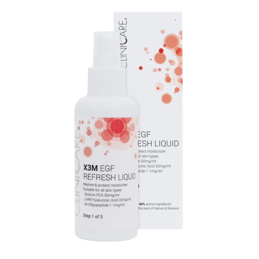 CLINICCARE Gaivinamasis drėkinamasis tonikas X3M EGF REFRESH LIQUID MOISTURIZER, 100 ml