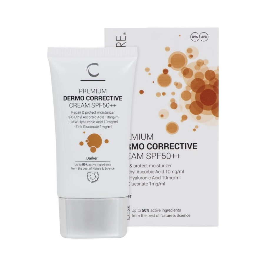CLINICCARE Koreguojamasis kremas su spalva PREMIUM DERMO CORRECTIVE CREAM SPF50++ (darker), 35 ml
