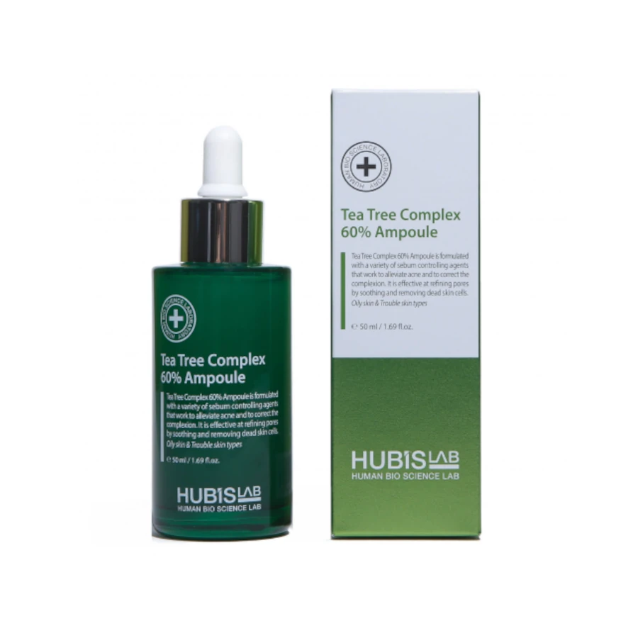 HUBISLAB Ampulė su 60% arbatmedžio kompleksu riebiai odai, 50 ml