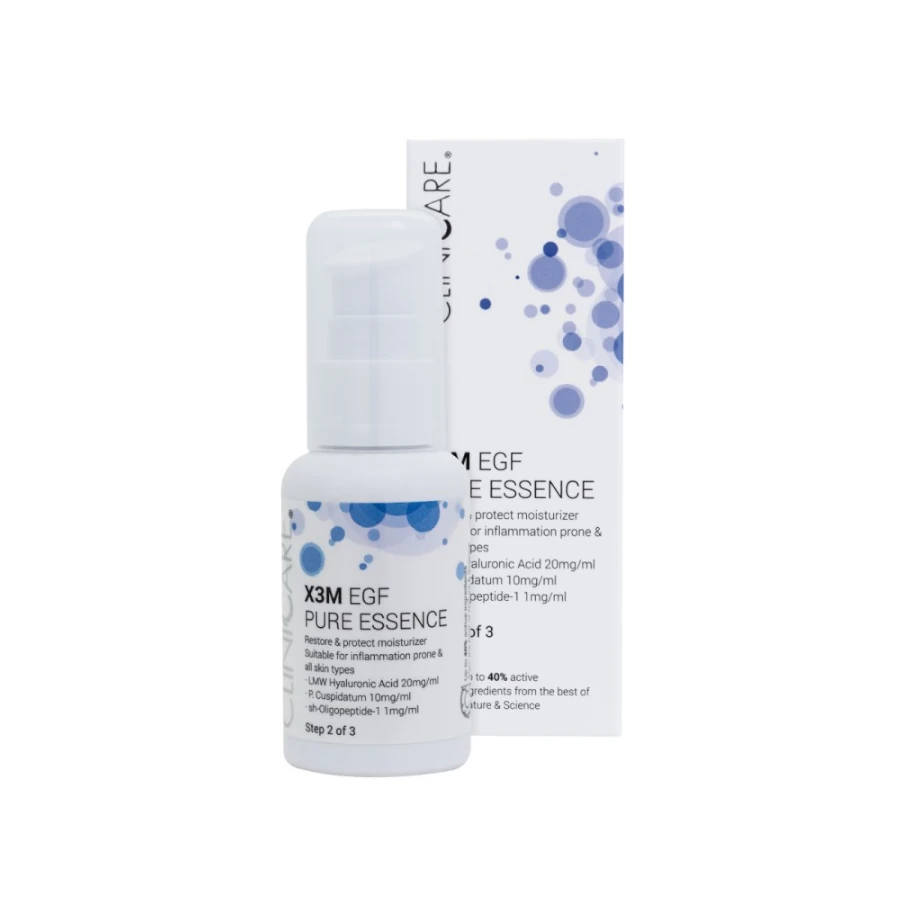 CLINICCARE Priešuždegiminio poveikio drėkinamoji esencija X3M EGF PURE ESSENCE, 50 ml