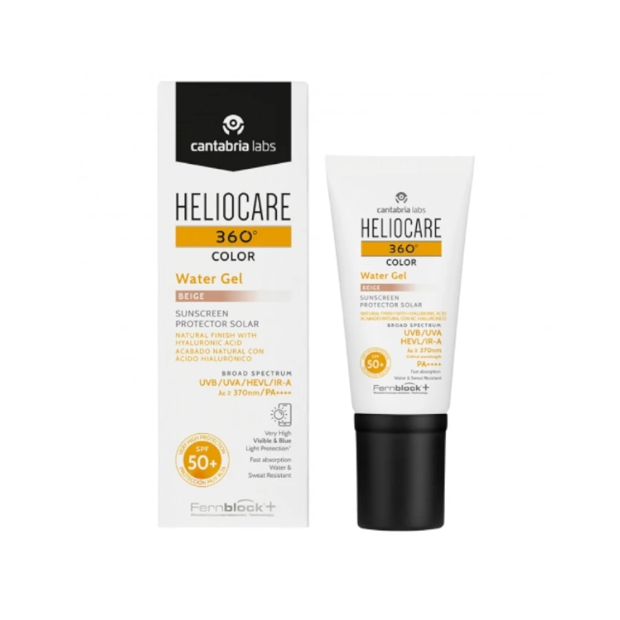 CANTABRIA LABS HELIOCARE 360 Water gelis sausai, dehidratuotai odai SPF50+ (Beige), 50 ml
