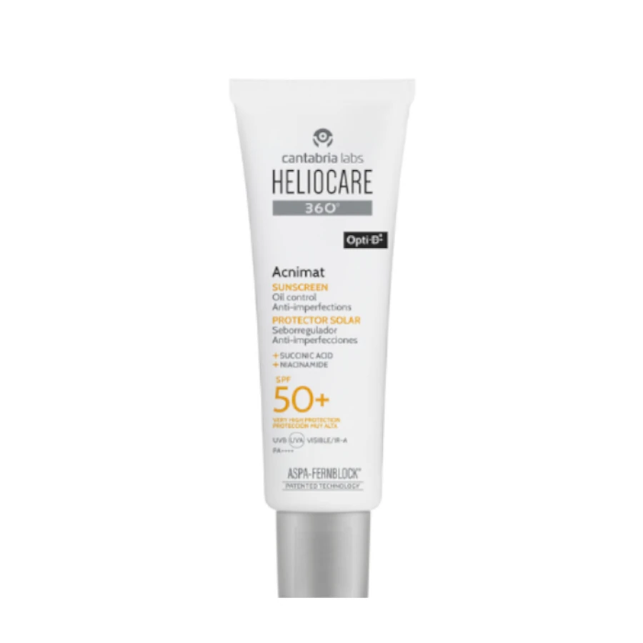 CANTABRIA LABS HELIOCARE 360 Acnimat riebiai ir į aknę linkusiai odai SPF50+, 50 ml