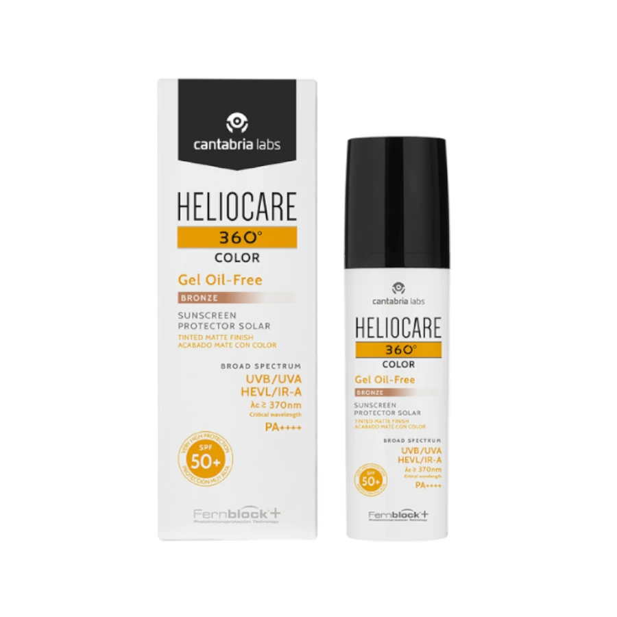 CANTABRIA LABS HELIOCARE 360 Color oil-free apsauginis gelis riebiai odai SPF 50+, 50 ml (Bronze)