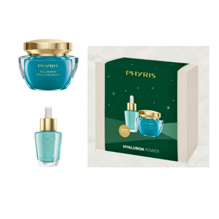 PHYRIS Dovanų rinkinys iš Hialurono kremo AQUActive HYALURON | Hyaluron Sensation, 50 ml + Drėkinamasis serumas AQUActive HYALURON SERUM, 30 ml