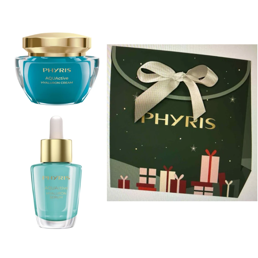 PHYRIS Dovanų rinkinys iš Hialurono kremo AQUActive HYALURON | Hyaluron Sensation, 50 ml + Drėkinamasis serumas AQUActive HYALURON SERUM, 30 ml