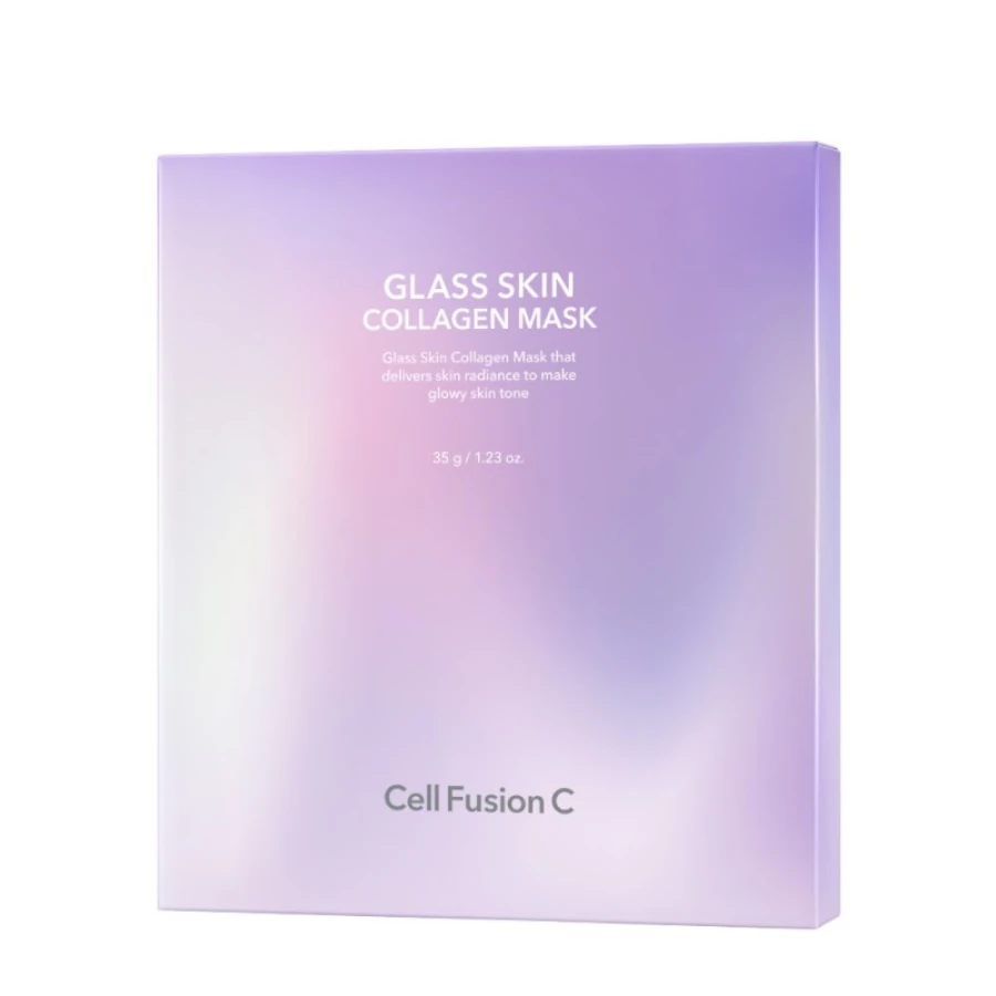 CELL FUSION C Skaistinanti hidrogelinė kaukė su kolagenu "Glass Skin Collagen Mask", 5 vnt dėž.