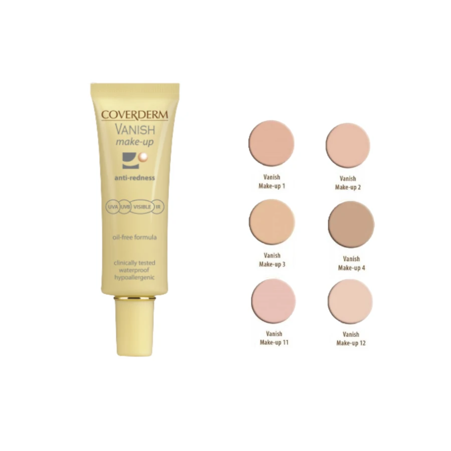 COVERDERM Maskuojamasis kremas prieš kuperozę su spalva VANISH MAKE-UP SPF50+
