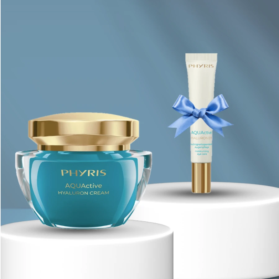 PHYRIS Drėkinantis rinkinys iš kremo AQUActive HYALURON | Hyaluron Sensation, 50 ml ir AQUActive Hyaluron Eye paakių kremo, 20 ml
