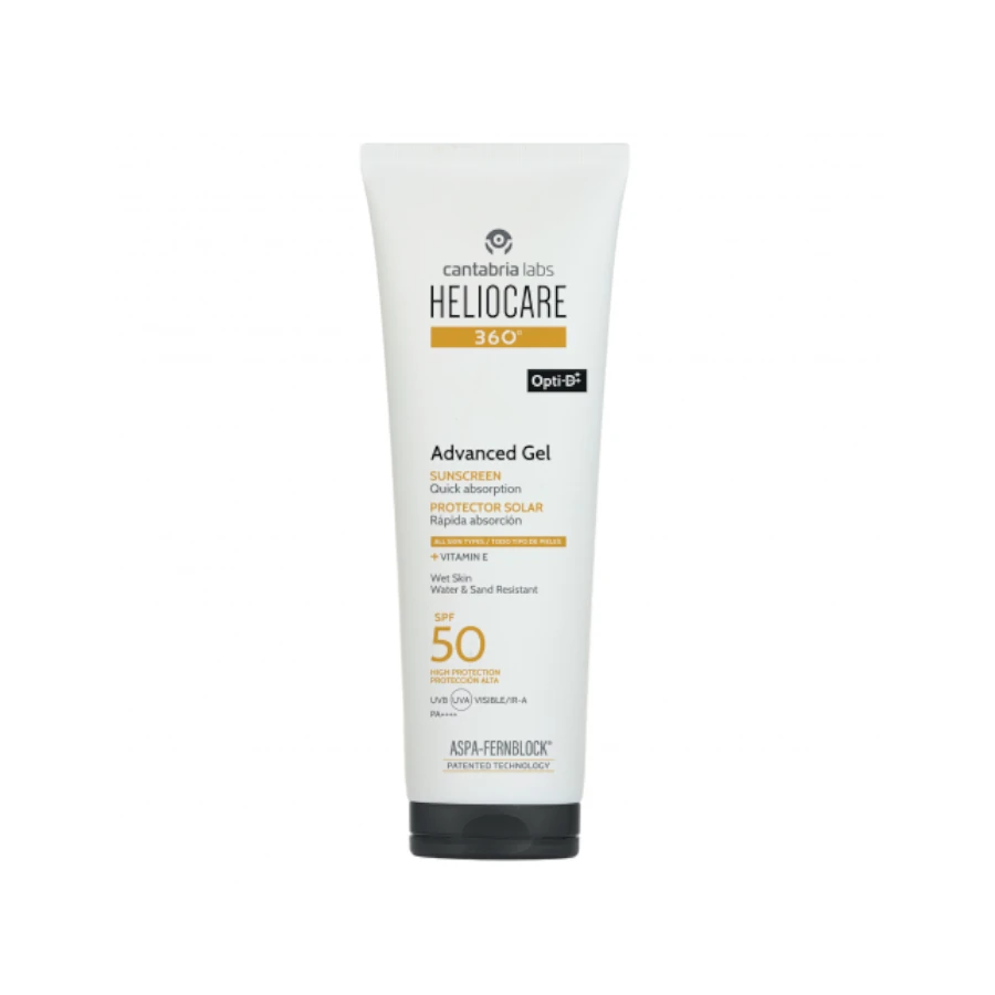 CANTABRIA LABS HELIOCARE 360 Advanced Gel SPF50 gelis veidui ir kūnui, tinka šeimai ir vaikams nuo 2 metų, 250 ml